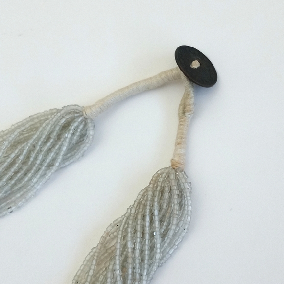 Vintage Gorgeous Multi String Clear Beaded Necklace from India (Seed Beads) - Picture 3 of 15